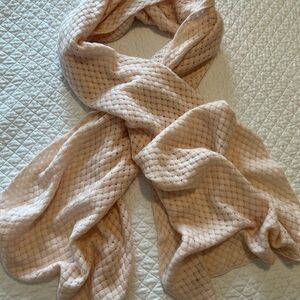 J. Crew Factory Pale Pink Wool Basket Weave Scarf